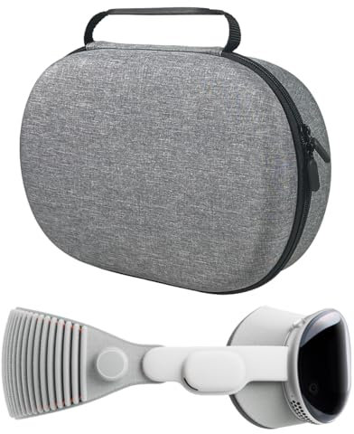 Miimall Compatibile con custodia Apple Vision Pro, custodia da viaggio rigida con manico portatile, tessuto Oxford e custodia protettiva antigraffio in EVA