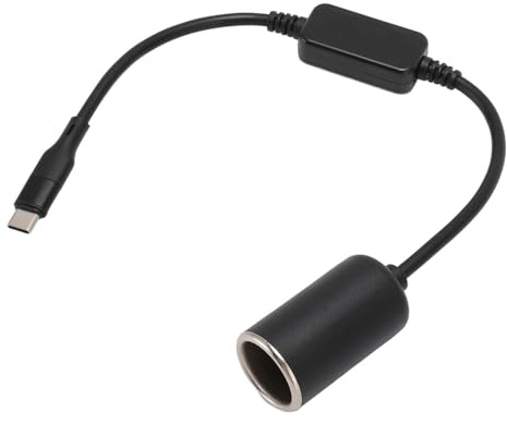 USB-C-auf-Zigarettenanzünder-Adapter, 12-V-USB-Typ-C-Stecker auf Zigarettenanzünder-Adapterkabel, USB-C-15-W-Superschnell-Autoladegerät Typ-C-Autostecker für Dashcam, GPS