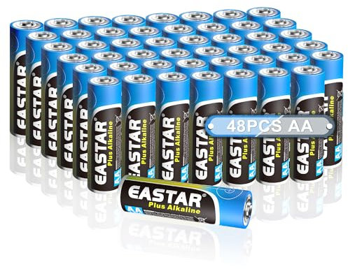 EASTAR BTS AA Batterien - 48 Stück Alkaline Double A Batterien für Haushalts- & Bürogeräte, langlebige Leistung für Alltagsgeräte, 1,5 V LR6 Großpackung AA Batterie für Digitalkamera