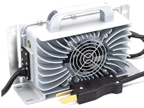 FUMAIVO Chargeur De Batterie Étanche pour Chariot De Golf 36V 25 AMP, Chargeur De Batterie 36 Volts, pour Le Chargement De La Batterie Au Plomb (avec Petite Prise Octogonale)