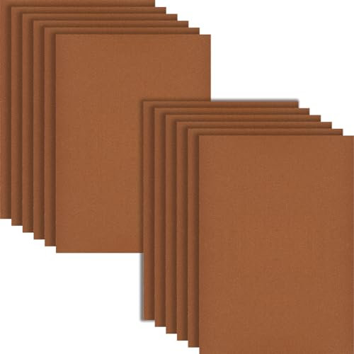 HXJDAM Steifer Filz 2mm Matte, 12 Stücke Bastelfilz, 20x30cmx2mm Dick zum Basteln, Quadrate für DIY Projekt (Braun)