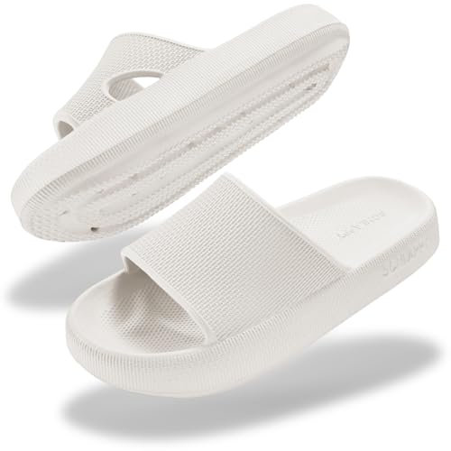SCHLAPPY™ Original Badeschuhe für Damen&Herren, Badelatschen&Wolkenschuhe 100% Plastikfrei, Wasserfest&rutschfest (Weiß, EU Schuhgrößensystem, Erwachsene, Numerisch (von/bis), M, 38, 39)