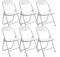 THE SECRET HOME - Pack de 1, 2, 4 y 6 Sillas Plegables Acolchadas - Asiento Auxiliar para el Hogar - Ideal para Cocina, Comedor, Salón, Dormitorio - 44 x 46 x 79 cm (6, Blanco)