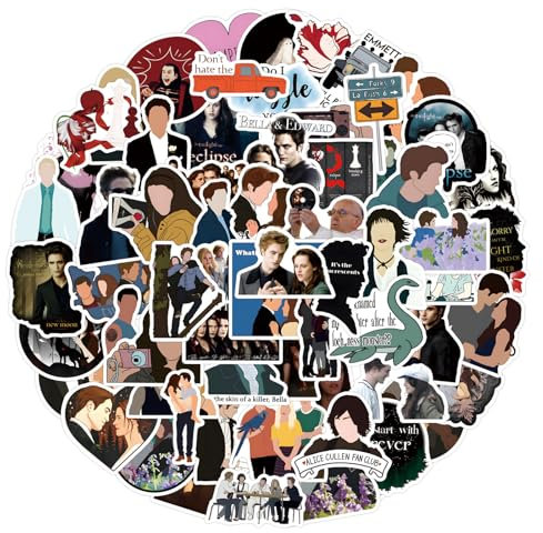 Twilight Aufkleber 110 Stück wasserdichte Aufkleber für Anime geeignet Skateboard Gitarre Laptop Gepäck Geburtstag Party Supplies Sticke