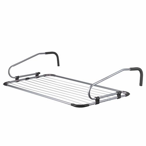 GALILEO Tendedero de balcón e Interior, 2 Ganchos 8 Hilos 106 x 55 cm, Antracita, Sí Orden