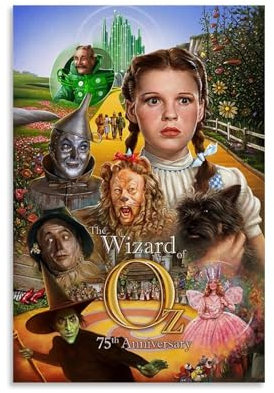 JFIERH Wizard of Oz Poster Dekorative Malerei Leinwand Wandkunst Wohnzimmer Poster Schlafzimmer Malerei,Wandkunst Bilddruck Moderne Familienzimmer Dekor 12x18inch(30x45cm)