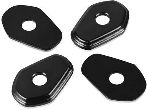 BNOYONERAS 4 Stück Blinkerhalterungen für Motorrad, Motorrad-LED-Blinkerhalter 4er-Pack Aluminium Montageplatten Montageplatten Vorne oder Hinten Passend Kompatibel mit Suzuki (Schwarz)
