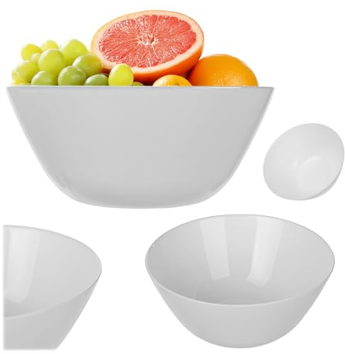 KADAX Lot de 3 saladiers - Diamètre : 18 cm - Bols à céréales - Bols à salade blancs - Bols à soupe, céréales et salade