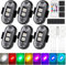 6 Stück Kabellose LED Lichter Autos, 8 Farben Wasserdicht Auto Antikollisionslichter mit Fernbedienung, Strobe Drone Light, USB-Aufladung Antikollisionslichter, für Drohne, LKW, Motorrad, Fahrrad