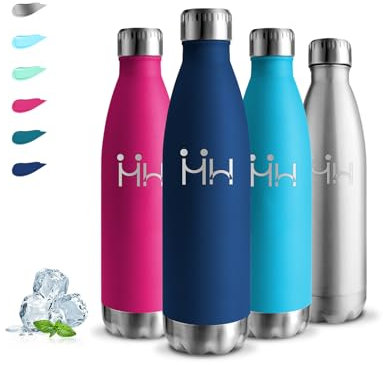 Borraccia Termica, 500 ml Borraccia Bambini, Thermos per Bevande Calde, Senza BPA, Borraccia Acciaio Inox, Senza Perdite, Borracce Termiche, Acciaio Inossidabile 18/8, per Scuole, Uffici, Campeggio