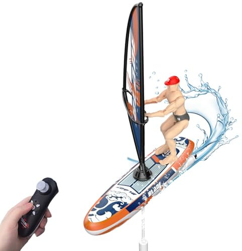 OBEST Voilier à Télécommandé avec Lumières LED, 2,4 GHz RC Sailboat Simulation Voilier, Le Bateau qui ne S'incline Jamais, Bateau Jouet Piscine, Cadeau de Modèle de Voile pour Enfants de plus de 8 Ans