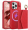 TAURI for iPhone 15 Pro Max Case, Removable Magnetic Wallet Case with Card Holder, [Compatible with MagSafe] Durable PU Leather Phone Case with Wireless Charging, Red