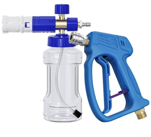 Pot de mousse pour nettoyeur haute pression, savon de voiture 1000 ml avec sortie de mousse réglable pour différentes surfaces (lot de 1)