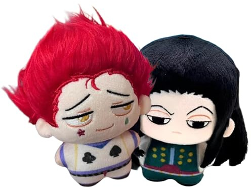 Illumi Zaoldyck/ Hisoka Plüsch Anhänger Anime Figur Stuffed Soft Plush Mini Anime Kissen Kawaii Taschen Anhänger Dekoration Geschenk für Fans 10CM