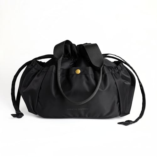 VIOLETTE DISTRICT Sac Isotherme Repas Femme 6 L | Lunch Bag Isotherme, Petite Glacière Souple, Panier Repas | Design Compact & Minimaliste | Idéal Bureau, École, Pique-Nique et Plage | Noir