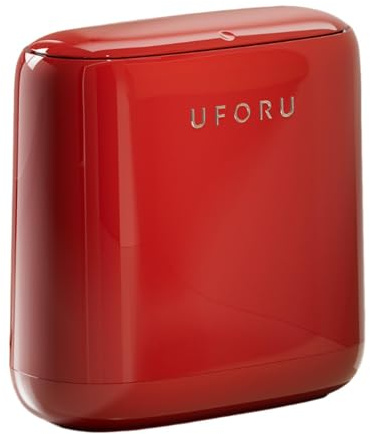 SiaBiced Poubelle de Salle de Bain Compacte avec Couvercle, Petit Conteneur à Déchets 12 L pour Les Ordures Ménagères, Le Bureau, Le Salon, La Chambre à Couche, Rouge