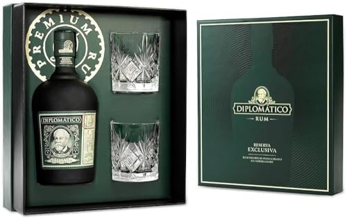 Diplomatico Rum Reserva Exclusiva Gift Box con Bicchieri e Bottiglia, 700ml