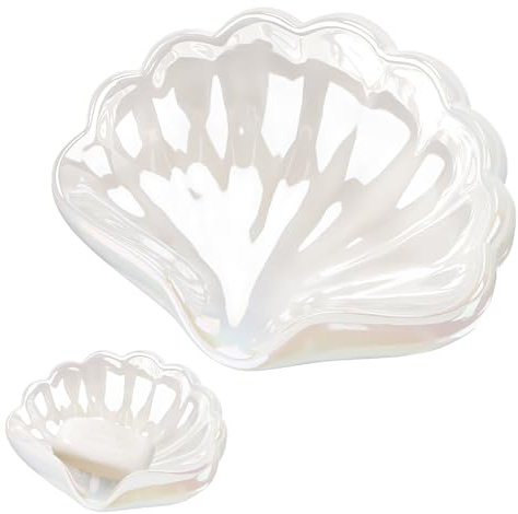 Yooyan soap bowl with drain ceramic – non-slip soap tray with mother of pearl shimmer, modern soap bowl, shower, sink & kitchen, soap dish, with drain ceramic