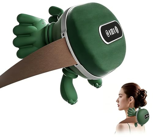 NackenmassagegeräT Kabellos, 4D Nackenmassagegerät mit Touchscreen, USB SchultermassagegeräT 3 Massagegrade & 2 Temperaturstufen, Für Zuhause, Büro, Reisen, Entspannen Sie Muskeln, Lindern Müdigkeit
