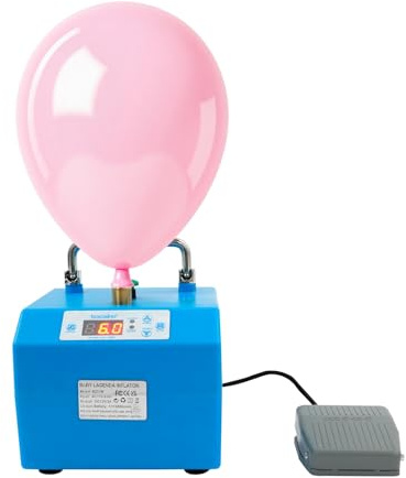 Pompe à ballon électrique 6600 mAh - Avec écran LCD et fonction de comptage - Compact - Avec commande à pédale - Pour mariages, anniversaires