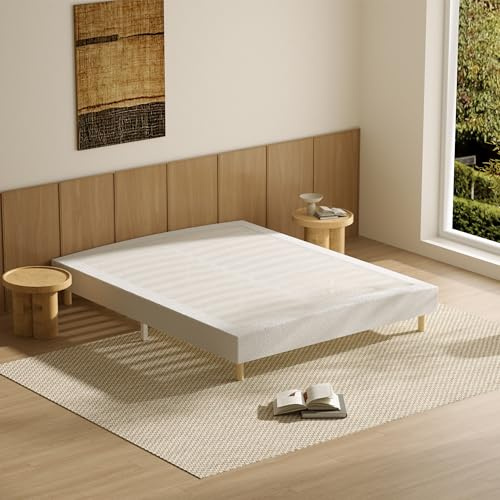 DEWINNER Sommier 120x190 | Sommier Tapissier 120x190 | 2x14 Lattes Bois | 9 Pieds Stables | Hauteur du Cadre de Lit 29 cm | Lit 120 x 190 avec Sommier | Chambre de Couple, Appartement et Maison