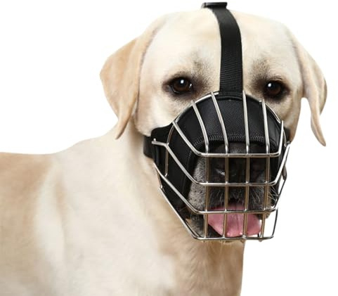 Dog Anti Barking Muzzle, Wire Basket, Guard For Dogs,Metal ,Comfortable,Breathable,Adjustable(M)