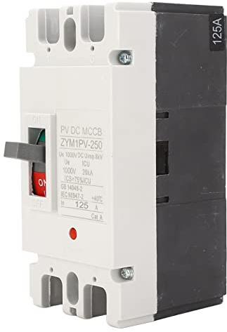 SENECESLI Disjoncteur à Boîtier moulé DC, 2P 125A DC1000V MCCB, Interrupteur de Disjoncteur de Batterie Solaire avec capacité de Coupure de 20KA, Contacts en Alliage d'argent, pour Surcharge et