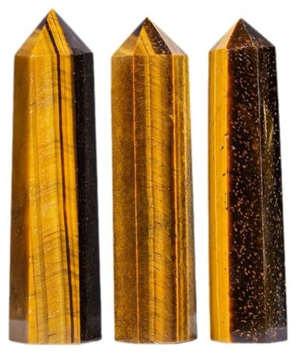 AGSHYWFT Naturlig Tiger Eye Healing Crystal Towers Set om 3