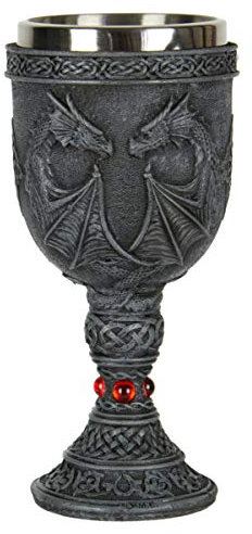Horror-Shop Kelch mit Zwei Drachen als edles Geschenk für Gothic & GoT Fans
