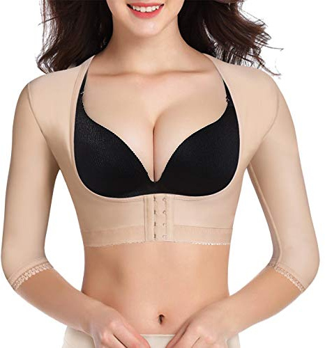 BRABIC Manchons de compression post-chirurgicale pour le haut du bras, correcteur de posture pour femme, beige, taille L