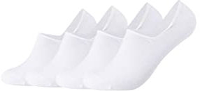 Camano Unisex Füßlinge für Damen und Herren No Show Socken angenehm Tragekomfort optimaler Halt 4er Pack 39/42 white