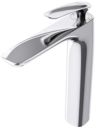 doporro Design Armatur Wasserhahn Bad Silber | Waschtischarmatur für Waschbecken | Waschbeckenarmatur Bad 28 cm hoch