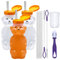 Special Supplies Honey Bear - Bicchiere con cannuccia lunga, comprimibile per terapie e bisogni speciali, coperchio a prova di fuoriuscite e a prova di perdite, confezione da 3 bottiglie e 6 cannucce