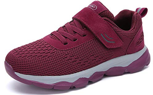 Zapatillas Deportivas Mujer Transpirable Zapatos para Caminar Al Aire Libre Atlético Ligero Antideslizante Cómodo Pareja Zapatos Fucsia 35 EU