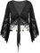 TiaoBug Damen Bauchtanz Kostüm Oberteil Langarm Spitzen Trompetenärmel Jäckchen Binden Top Knoten Shirts Bluse mit Münze Quasten Schwarz 3XL