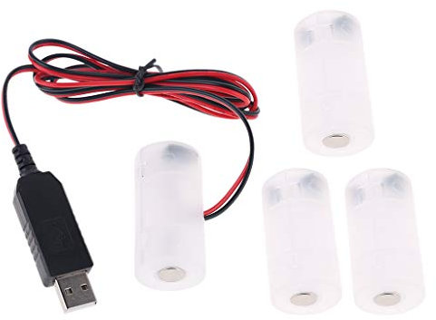 Netzteiladapter, LR14 C Batterie-Eliminator, USB-Netzteil, ersetzt 1 bis 4 Stück 1,5 V C-Zellen-Batterien