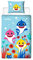 Baby Shark Bettbezug für Einzelbett, offizielles Lizenzprodukt, wendbar, 2-seitiges Regenbogen-Design mit passendem Kissenbezug, Polycotton