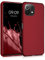 kwmobile Case kompatibel mit Xiaomi 11 Lite (5G) NE/Mi 11 Lite (5G) Hülle - Schutzhülle aus Silikon metallisch schimmernd - Handyhülle Metallic Dunkelrot