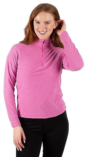 Trespass Womens Fleece Jacket Meadows-Striped Catatonic, Anti-Pilling, Brushed Back, 1/2 Neck Zip, Contrast Trims, Knitted, 100% Polyester