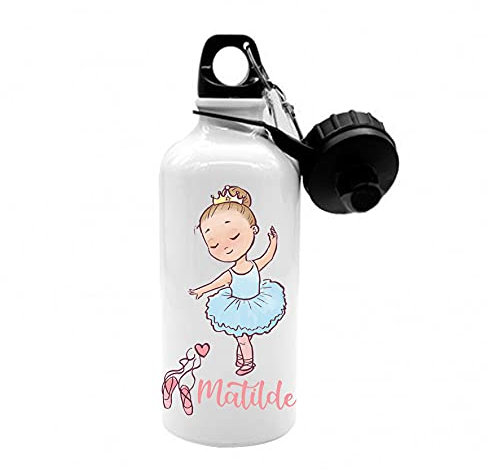 Mr. Gadgets Borraccia Personalizzabile con Nome Vari Modelli-Sport- Bambino-Bambina 500ml (Danza Bimba)
