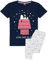 Snoopy Pyjamas Ladies Damen Top Long- oder Kurze Bottoms-Optionen Navy PJs M