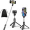 Eono Selfie Stick, 4 in 1 Selfie Stick Tripod, Extendable and Portable Stable Tripod Stand with Detachable Wireless Remote Compatible with iPhone/GoPro/Camera/Smartphones