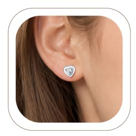 Supcare Damen Herz Buchstaben Ohrringe 925 Sterling Silber Ohrringe Kinder Zirkonia Initiale A-Z Alphabet Ohrstecker Ohr Piercing Earrings Ohrschmuck Accessoire für Weihnacht Valentinstag