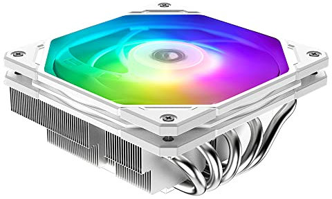 ID-COOLING IS-55 ARGB White Low Profile 57mm Height CPU Air Cooler - 5 Heatpipes, Slim 120x120x15mm ARGB Fan, Compatible with LGA 1700 (Intel/AMD)