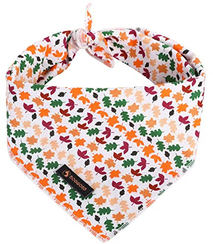 DOGWONG Fall Maple Hunde-Bandana, waschbarer, Thanksgiving, Hunde-Lätzchen, Halstuch für Jungen und Mädchen, quadratisches, verstellbares Hunde-Bandanas für kleine, mittelgroße und große Hunde