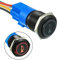 EPLZON 16MM 12 V bocina de coche botón momentáneo rojo LED iluminado momentáneo altavoz de metal interruptor de palanca de bocina de aire con cable de enchufe (Rojo)