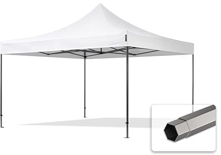 TOOLPORT Faltzelt Partyzelt 4x4m - ohne Seitenteile Premium Dach Faltpavillon Pavillon weiß