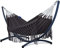 Potenza Outdoor Hängematte mit Gestell für 2 Personen I Medelin Boho- 100% Baumwolle Doppelhängematte 230x160, 200kg I Hängemattengestell 220kg, wetterfest (Basic Gestell Graphit, Braun)