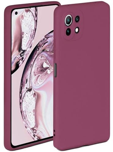 ONEFLOW Soft Case für Xiaomi Mi 11 Lite/11 Lite 5G Hülle aus Silikon mit Kameraschutz, Silikonhülle mit erhöhtem Schutz fürs Display, Backcover Schutzhülle, weiche Handyhülle, Pflaume