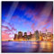 Pixxprint Glasbild, Wandbild auf Echtglas, Skyline New York, 50x50 cm, inkl. Aufhängung und Abstandshalter